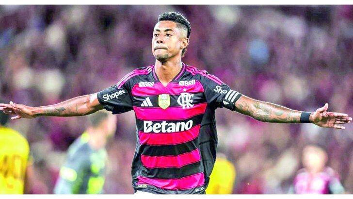 Bruno Henrique durante partida do Flamengo
