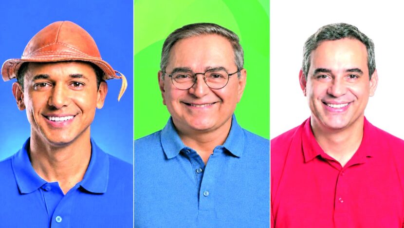 Montagem com Allyson Bezerra, Álvaro Dias e Cadu de Lula, candidatos ao Governo do Rio Grande do Norte