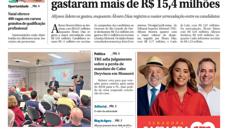 Capa do Agora RN, edição 2.420, de 23 de setembro de 2026