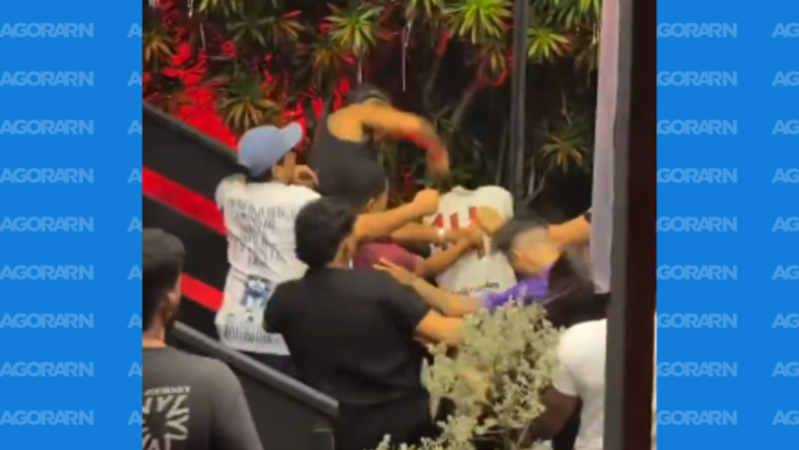 Vídeo registra briga envolvendo um casal e a intervenção de outras pessoas na Loop; homem foi conduzido em uma viatura após a ocorrência. - Foto: reprodução Instagram
