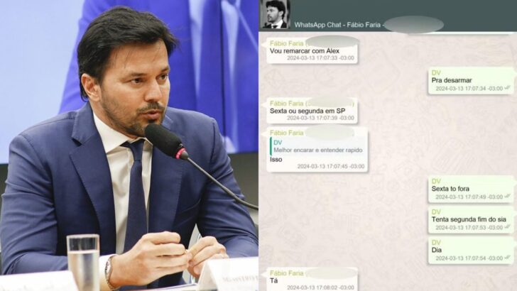 Fábio Faria e mensagens com vorcaro