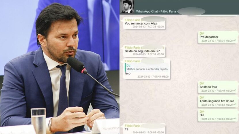 Fábio Faria e mensagens com vorcaro