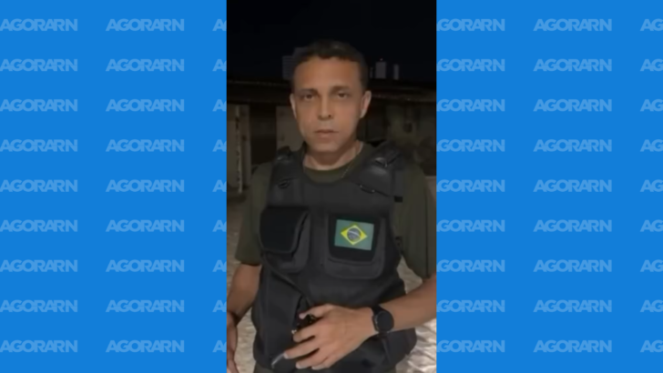 Coronel Brilhante durante transmissão ao vivo em Mossoró