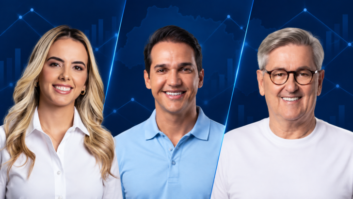 Montagem com Cinthia de Allyson, Kleber Rodrigues e Tomba Farias na pesquisa Exatus para deputado estadual