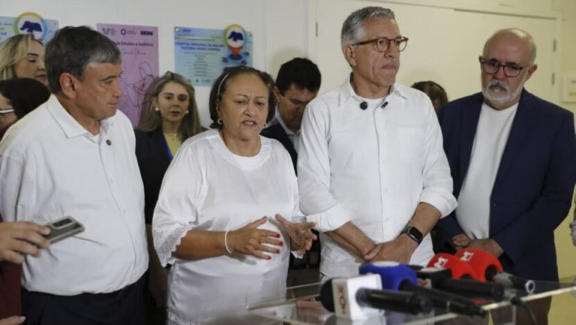 Governadora Fátima Bezerra e ministros durante lançamento do Projeto Bem-te-vi
