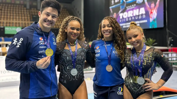 Brasil conquistou cinco medalhas na Copa do Mundo da Hungria de Ginástica Artística - Foto: CBG/Divulgação