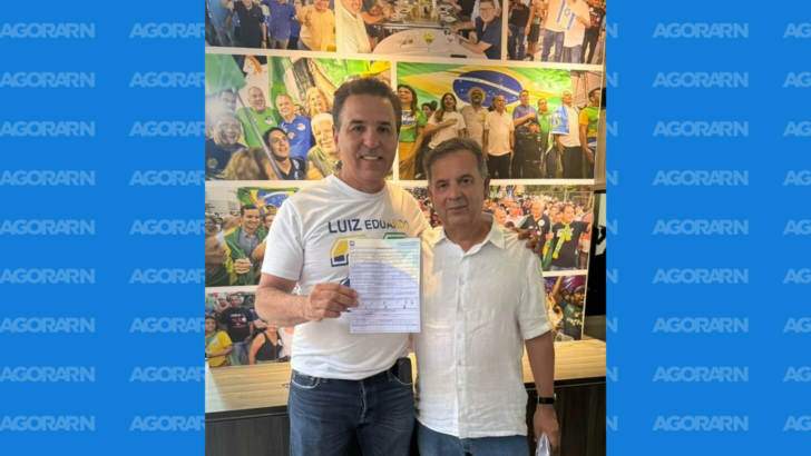 Deputado estadual Luiz Eduardo ao lado do senador da República Rogério Marinho, do PL-RN