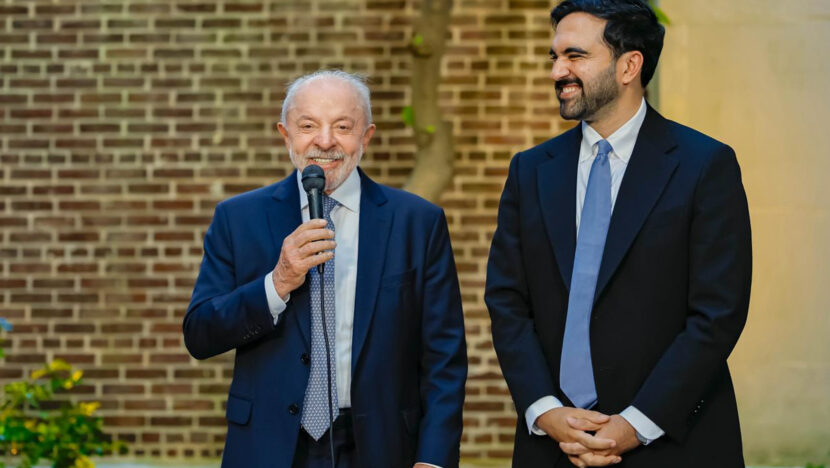 Lula e o prefeito de Nova York, Zohran Mamdani, durante audiência em Nova York