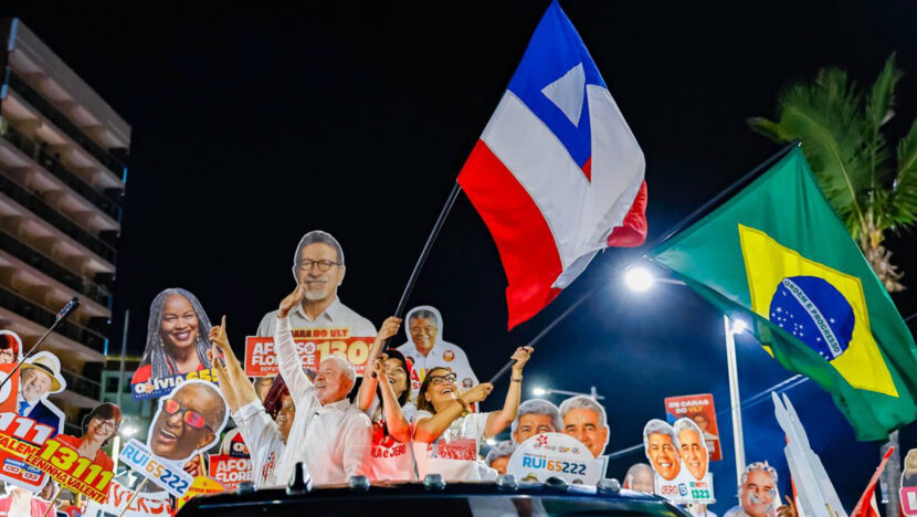 Lula e Janja durante agenda de campanha em Salvador