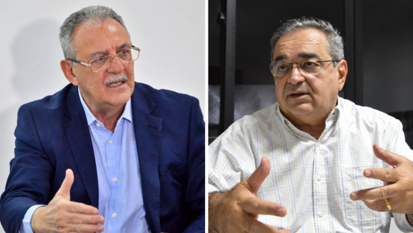 George Antunes, à esquerda, e Álvaro Dias, à direita, em retratos lado a lado