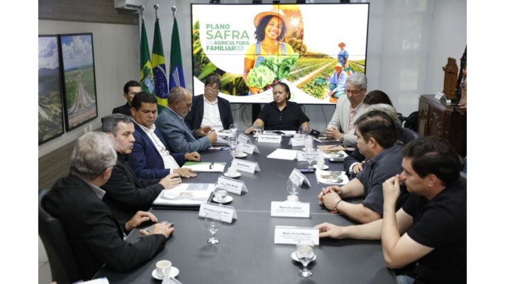 Fátima Bezerra e representantes de instituições durante apresentação do Plano Safra