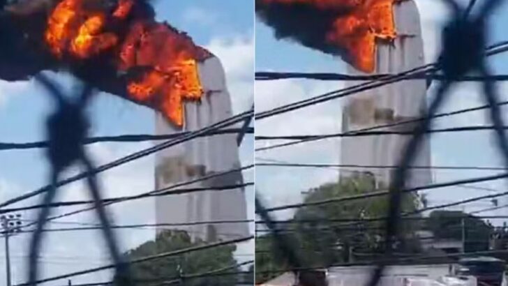 Montagem mostra incêndio em peças da estátua de Nossa Senhora de Fátima