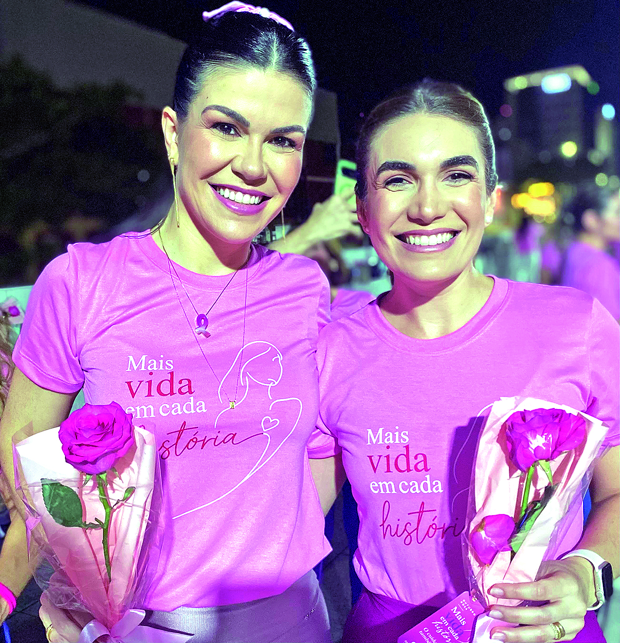 A oncologista Juliana Florinda e a mastologista Nicoli Serquiz