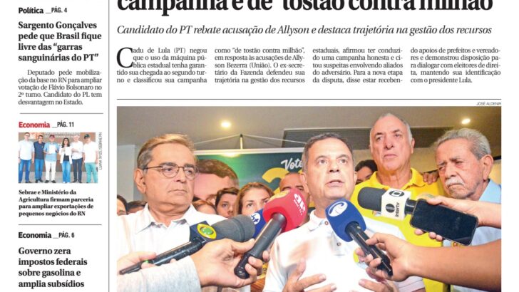Capa da edição 2.433 do Agora RN, de 10 e 11 de outubro de 2026