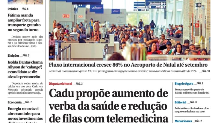 Capa da edição 2.440 do Agora RN, de 22 de outubro de 2026