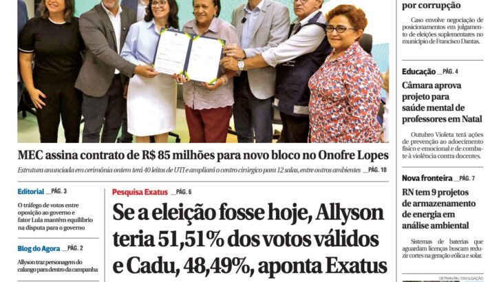 Capa da edição 2.441 do Agora RN, de 23 de outubro de 2026