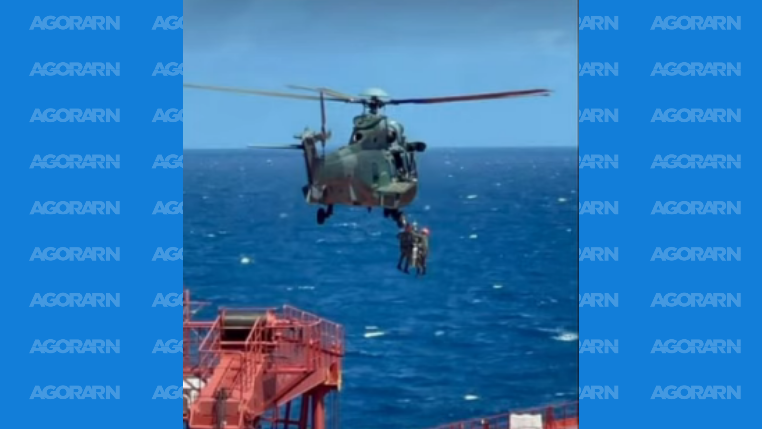 Tripulante georgiano sofre queda em navio e é resgatado pela FAB a 130 km da costa de Natal