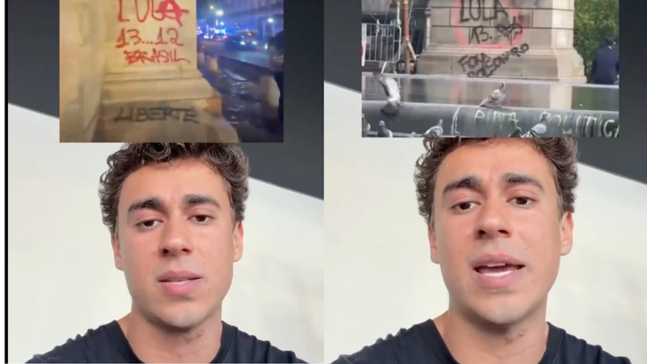 Nikolas publica vídeo em inglês, pede desculpas por pichações na França e na Espanha e culpa a esquerda