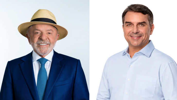 Lula e Flávio Bolsonaro, candidatos à Presidência na pesquisa Exatus no Rio Grande do Norte