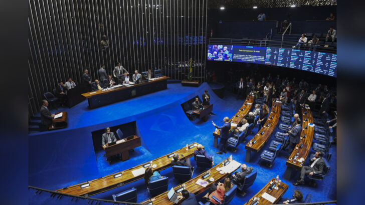 Visão geral do plenário do Senado Federal