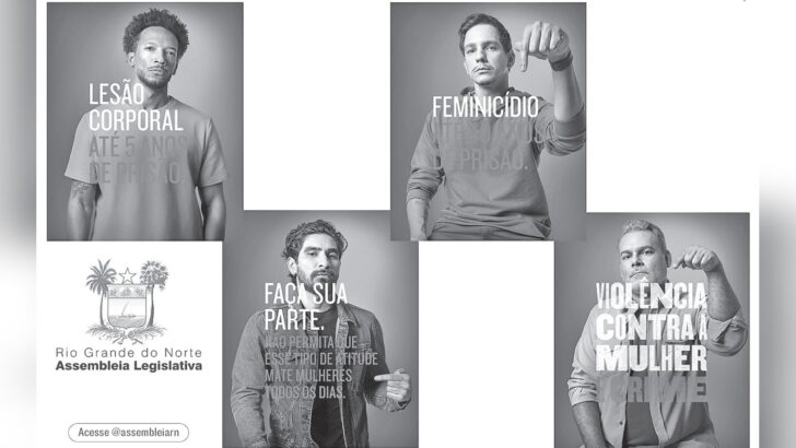 Material da campanha da Assembleia Legislativa sobre prevenção à violência contra a mulher