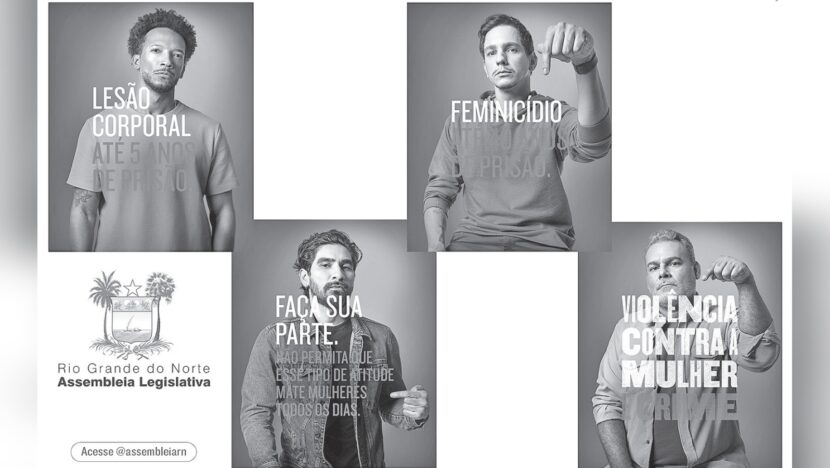 Material da campanha da Assembleia Legislativa sobre prevenção à violência contra a mulher