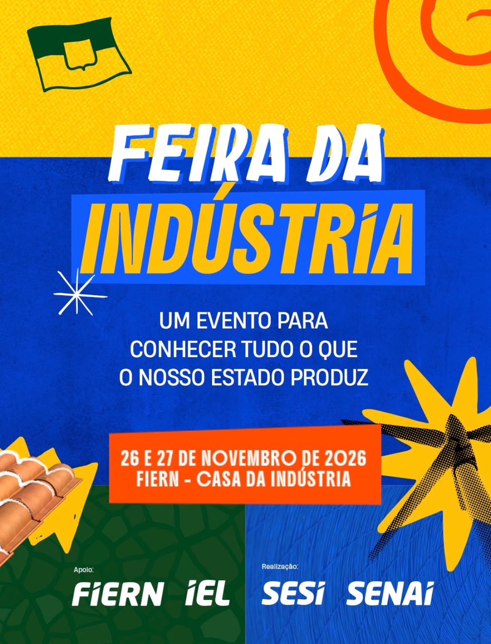 Cartaz da Feira da Indústria, em 26 e 27 de novembro de 2026, na Casa da Indústria