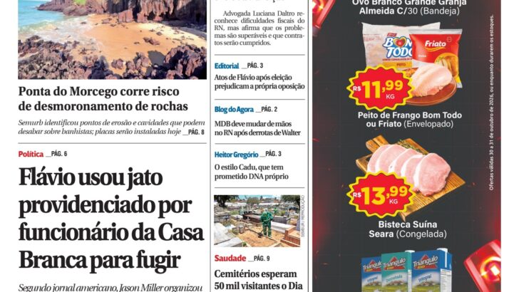Capa da edição 2.446 do Agora RN de 30 de outubro de 2026