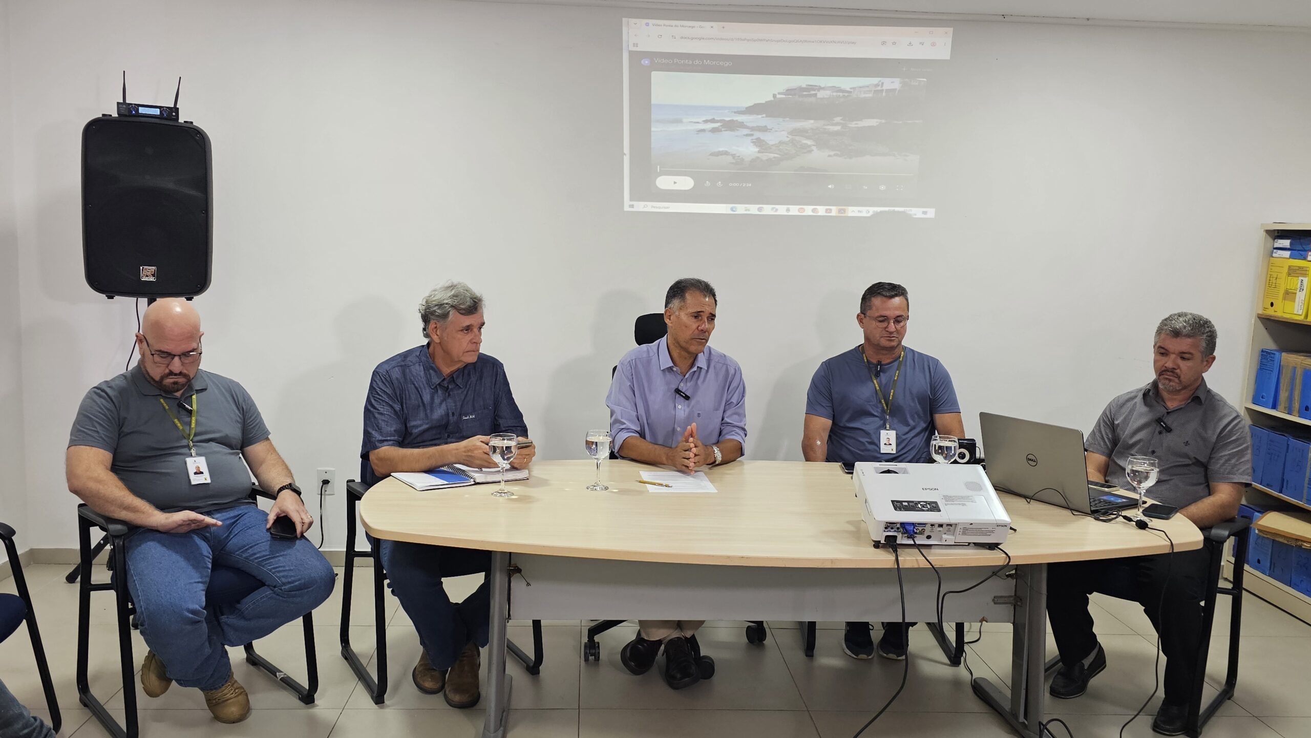 Técnicos da Semurb em coletiva de imprensa