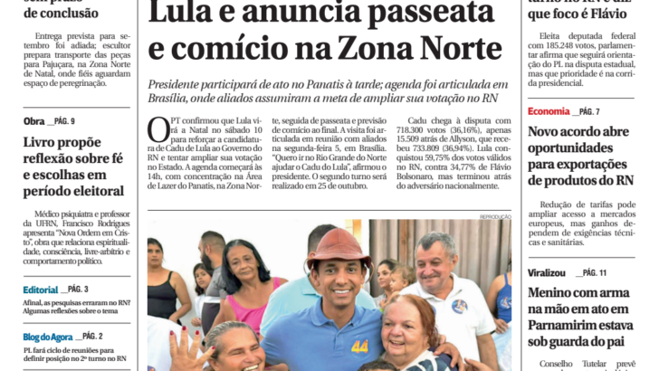 Capa da edição 2.430 do Agora RN, de 7 de outubro de 2026