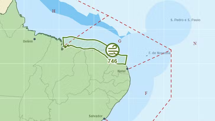 Marinha do Brasil emitiu alerta de ventos de até 60 km/h para o litoral do Rio Grande do Norte, no trecho entre Touros e Tibau, com validade até a noite de segunda-feira 12. - Foto: Marinha do Brasil