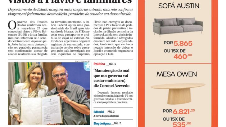 Capa da edição 2.444 do Agora RN, de 28 de outubro de 2026