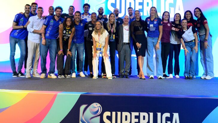 Atletas e dirigentes participam do lançamento da Superliga 2026/27