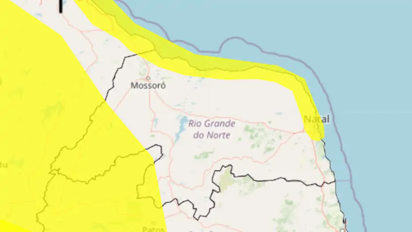 Inmet emite alertas de baixa umidade e ventos costeiros para o Rio Grande do Norte