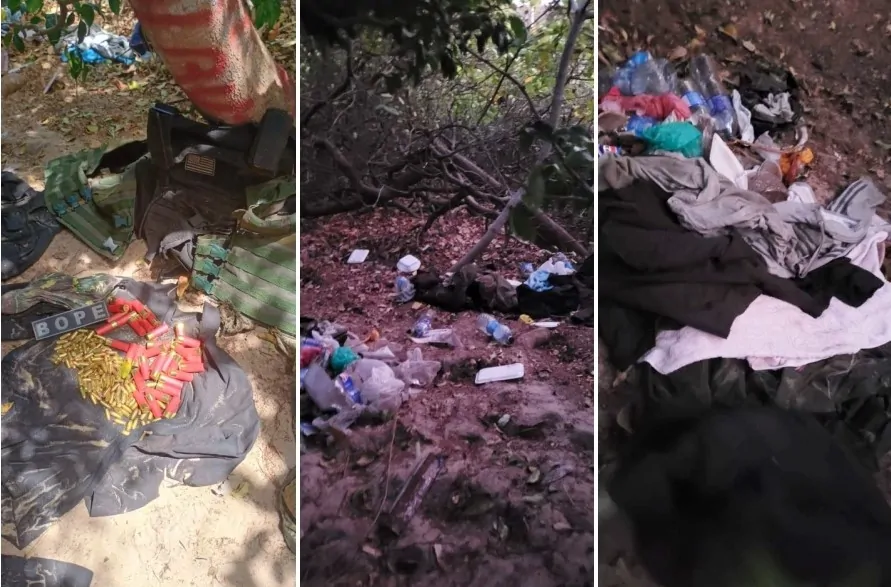 Operação desmonta três acampamentos usados por criminosos na região de mãe luiza | notícias do rio grande do norte acampamento mãe luiza 3